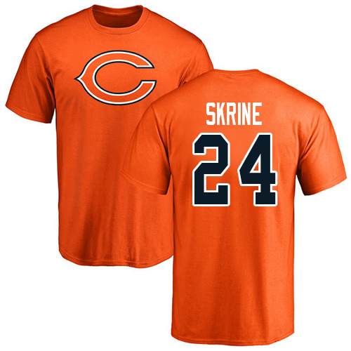 Chicago Bears Men Orange Buster Skrine Name and Number Logo NFL Football #24 T Shirt
